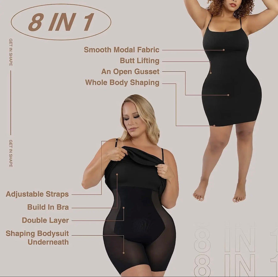 SHAPEWEAR SPAG STRAP MINI DRESS