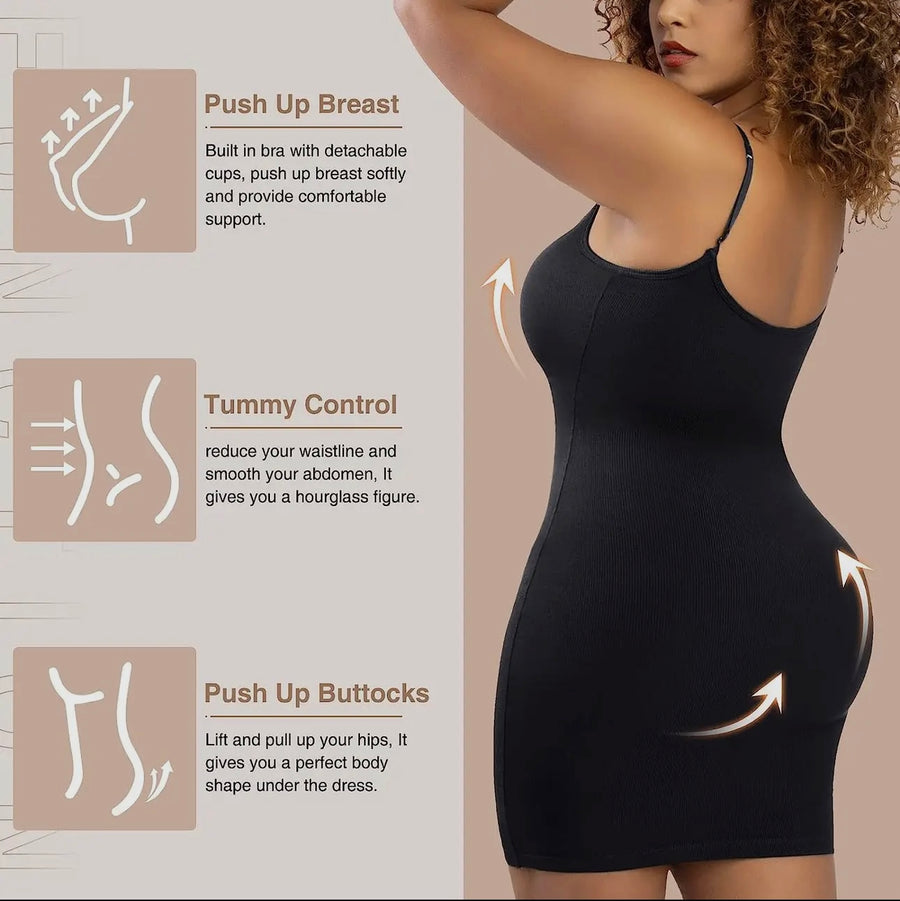 SHAPEWEAR SPAG STRAP MINI DRESS