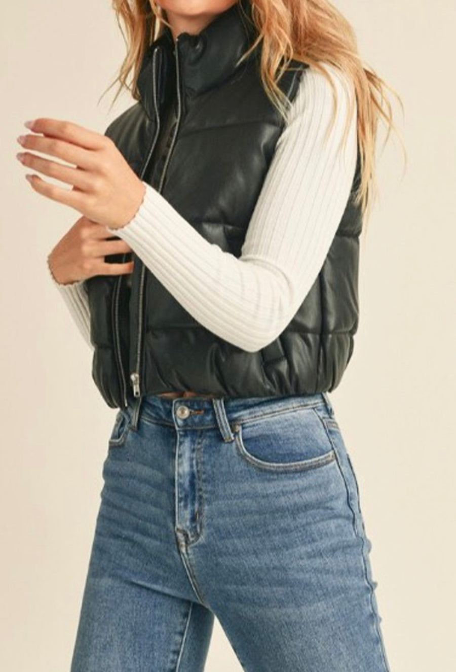 DENVER PLEATHER  ZIP VEST