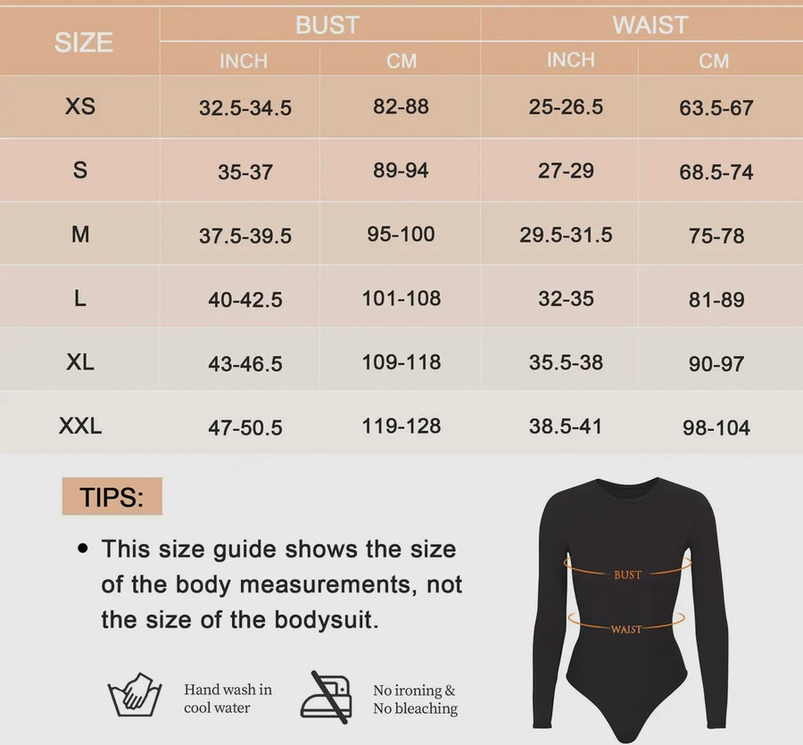 SHAPEWEAR CREW NECK LONG SLEEVE BODYSUIT