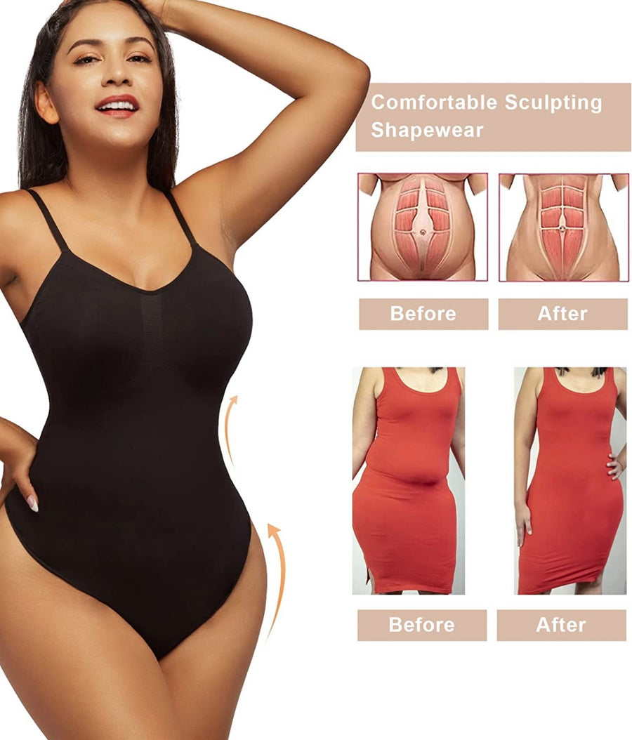 SHAPEWEAR SPAG STRAP TANK THONG BODYSUIT