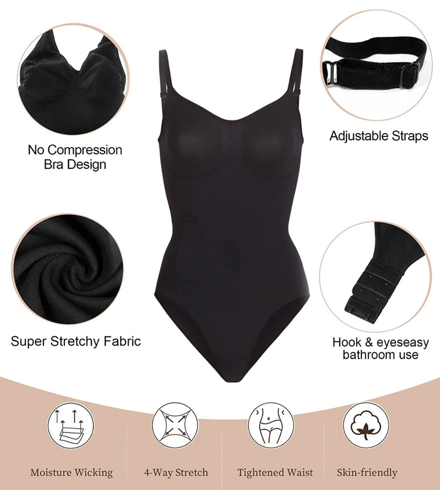 SHAPEWEAR SPAG STRAP TANK THONG BODYSUIT