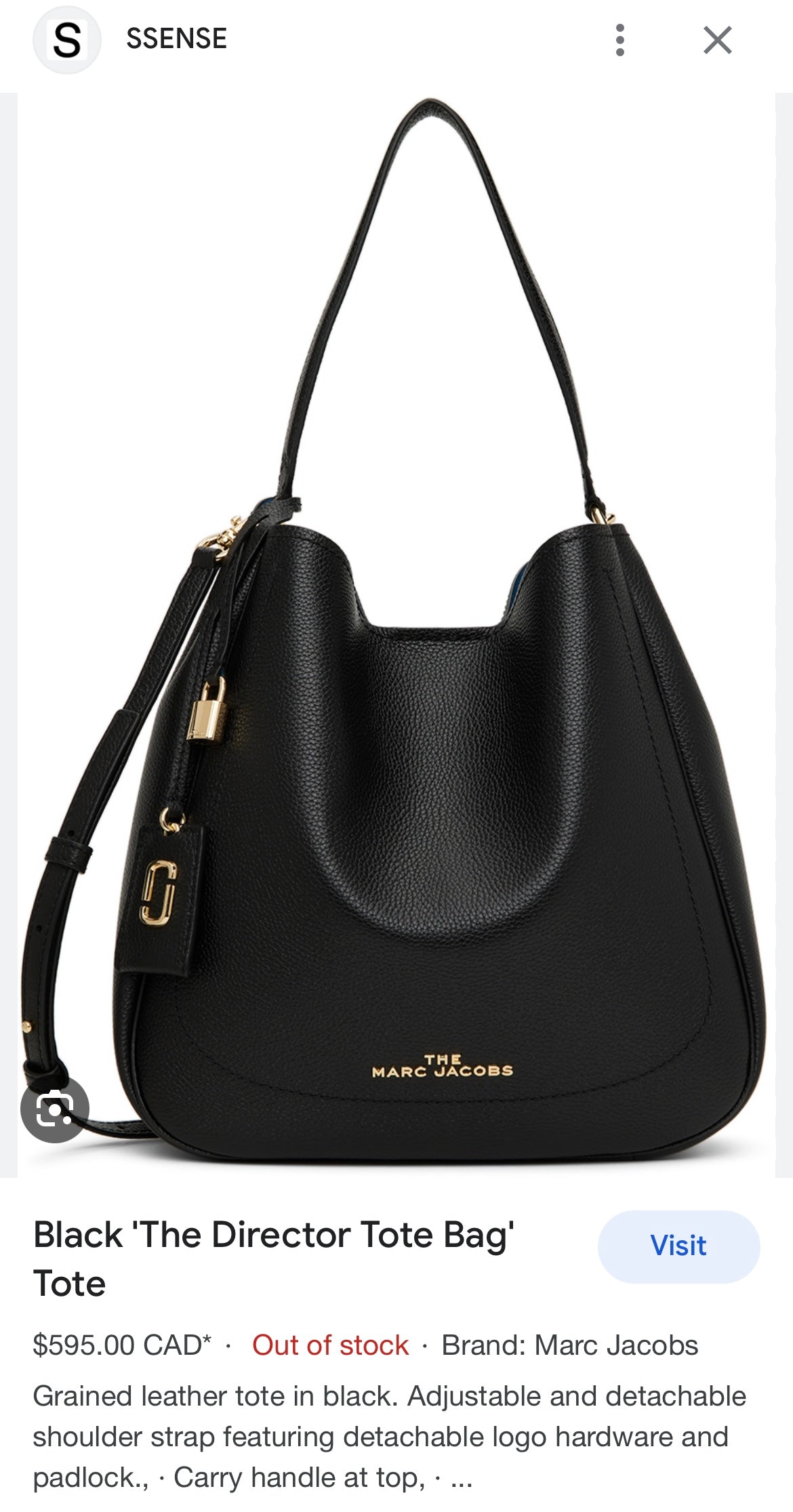 MARC JACOBS DIRECTOR HOBO CONSIGNMENT – Shut Up N Wear It