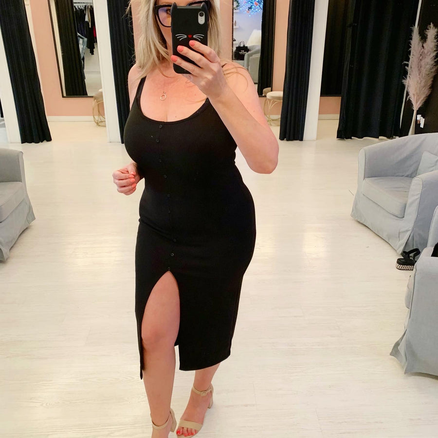 VASILY BUTTON BODYCON DRESS