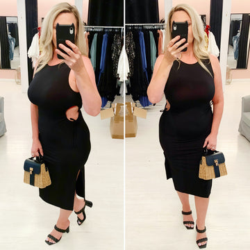 YESSICA SIDE KEYHOLE DRESS