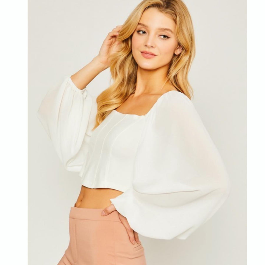 WILLAH BALLON SLEEVE CROP