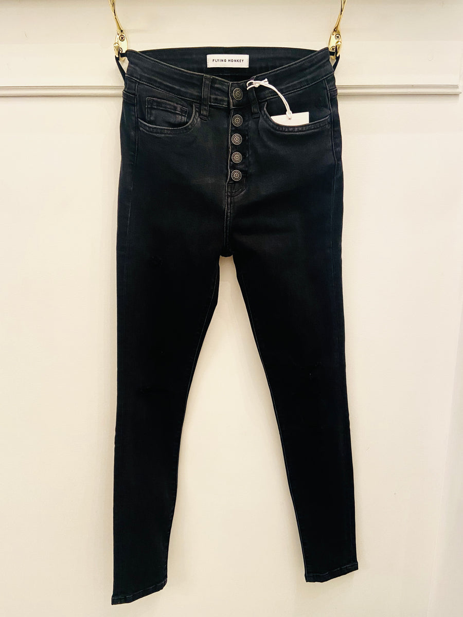 FM SCAR SUPER HIGH BUTTONUP DISTRESSED JEANS