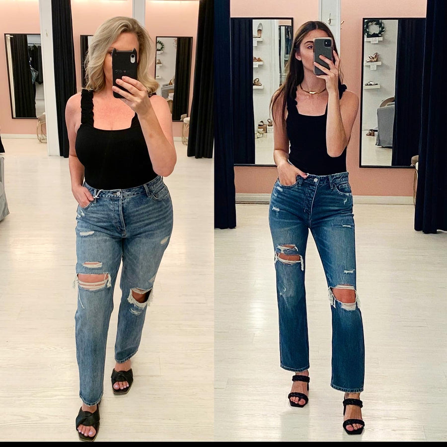 WINNI RUFFLE STRAP BODYSUIT