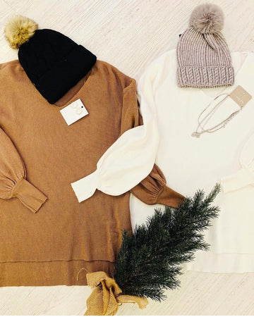 RAIN PUFF SLEEVE KNIT
