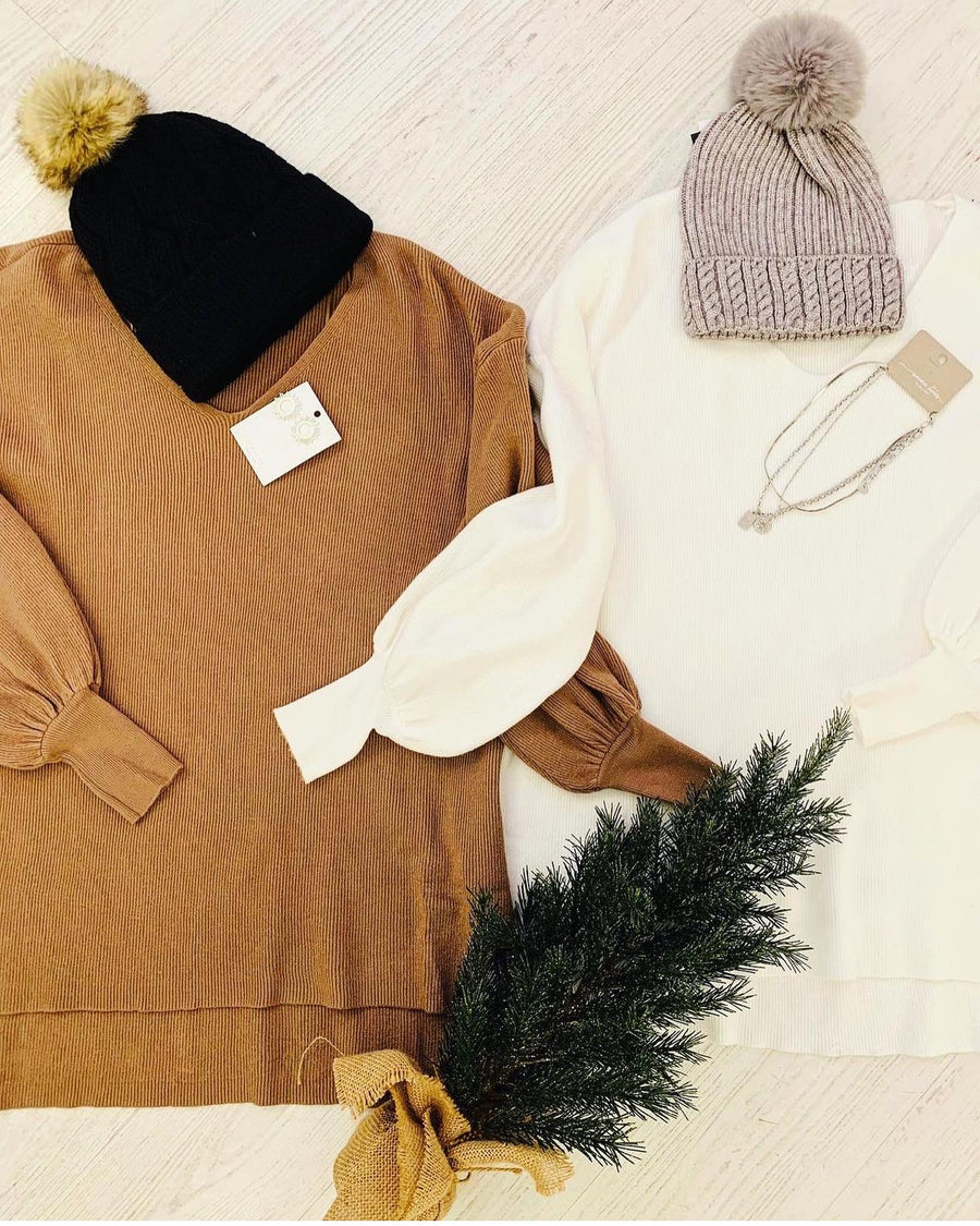 RAIN PUFF SLEEVE KNIT