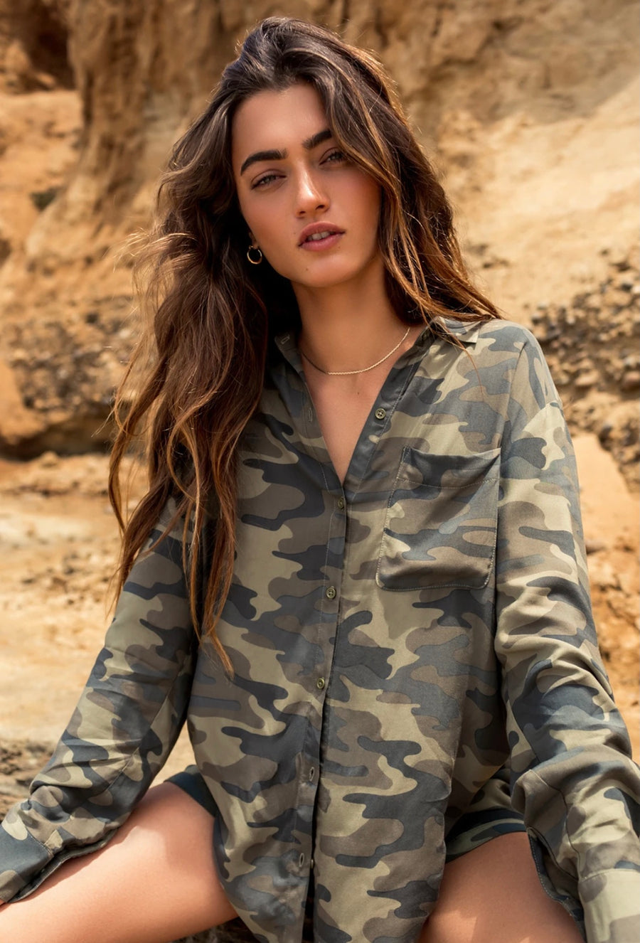 Z SUPPLY CORA CAMO BUTTON UP