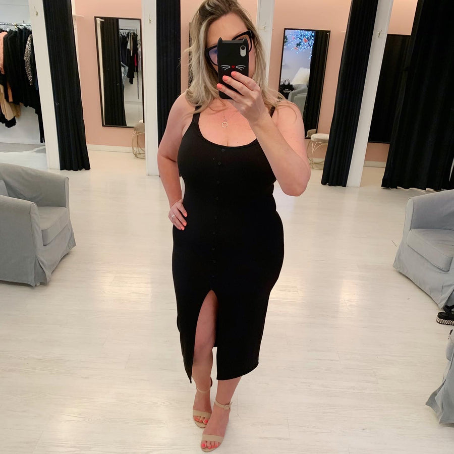 VASILY BUTTON BODYCON DRESS