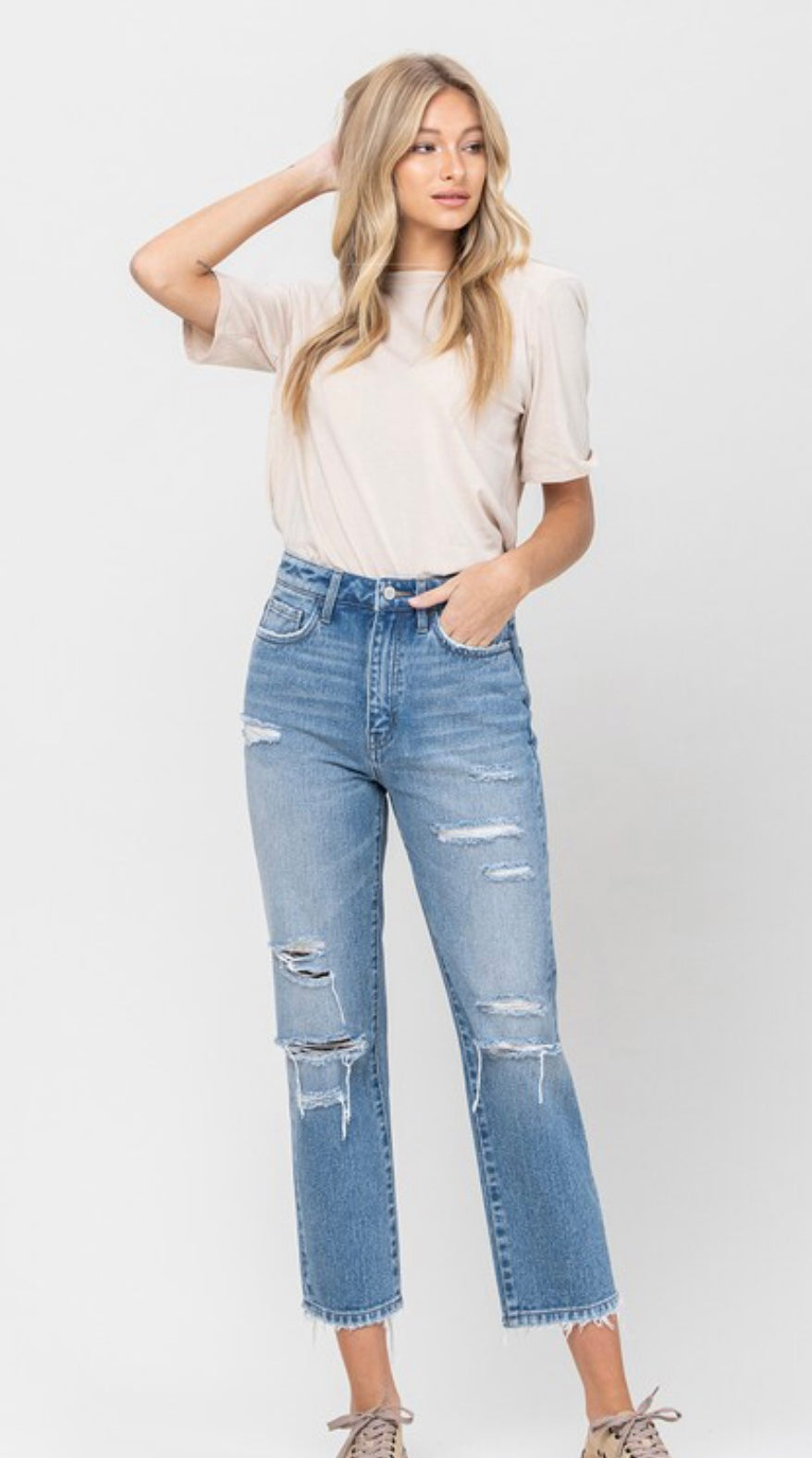 VERVET BEVERLEY HW DISTRESSED CROP STRAIGHT