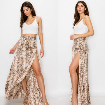 YVETTE PYTHON MAXI SKIRT