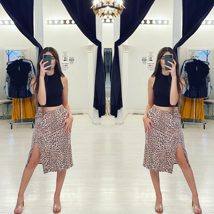 OLENNA MOCK NECK OPEN BACK TOP
