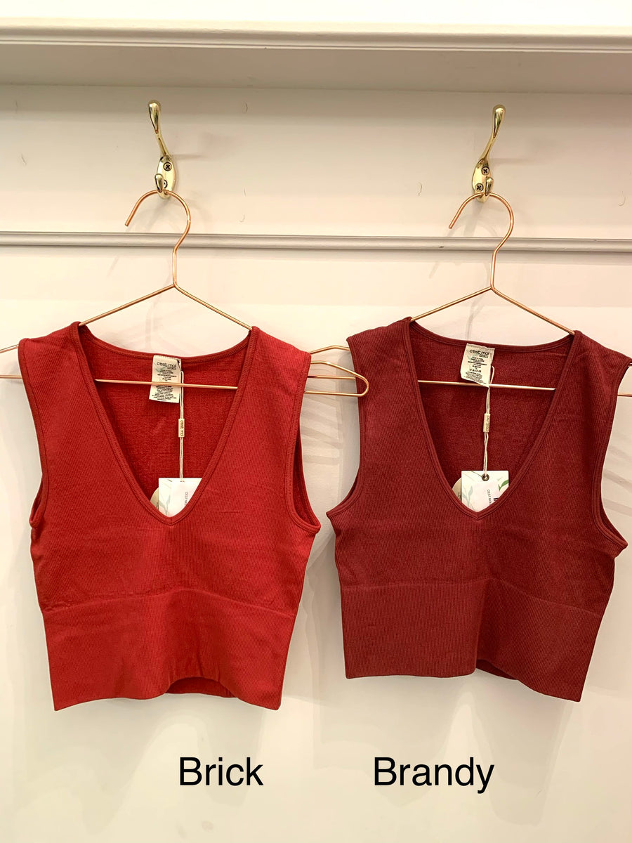 CEST MOI BAMBOO DEEP V RIB TOP