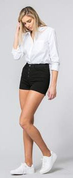 VERVET JET BLACK HIGH RISE SHORTS