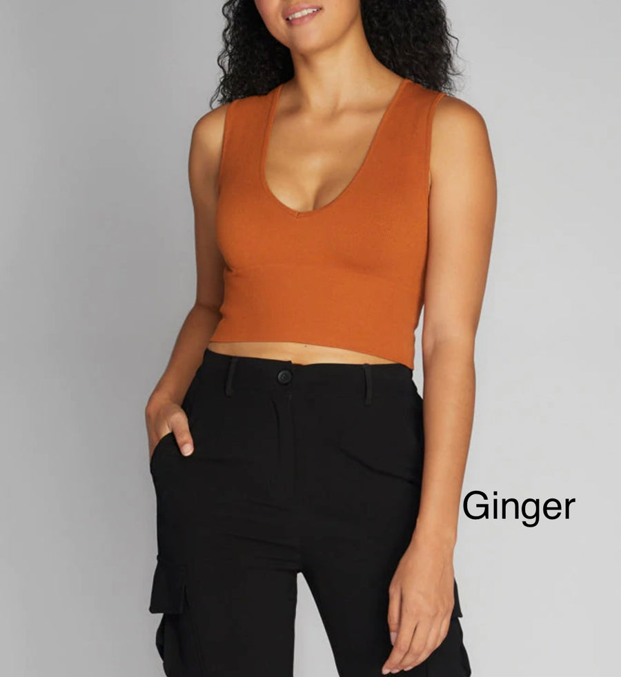 CEST MOI BAMBOO DEEP V RIB TOP