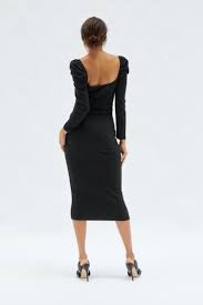 MP ROSHINI PUFF SHOLDER DRESS