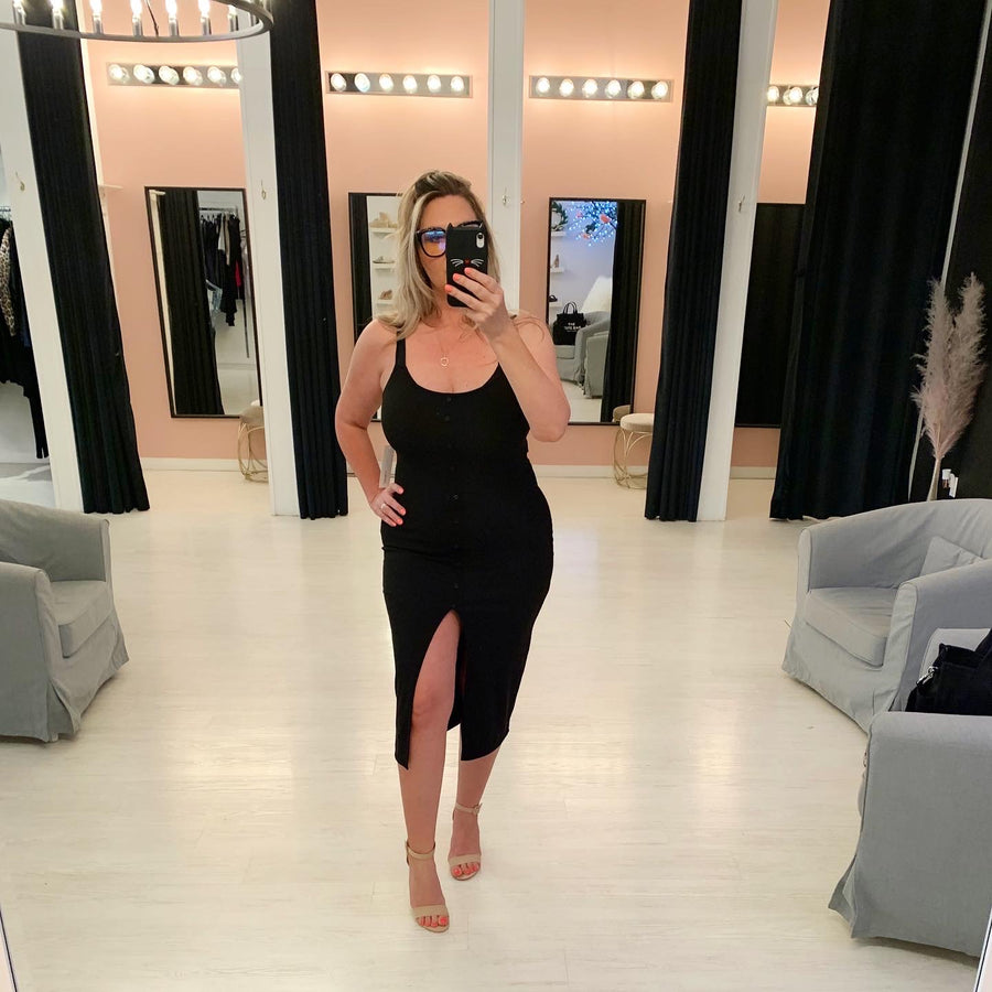 VASILY BUTTON BODYCON DRESS