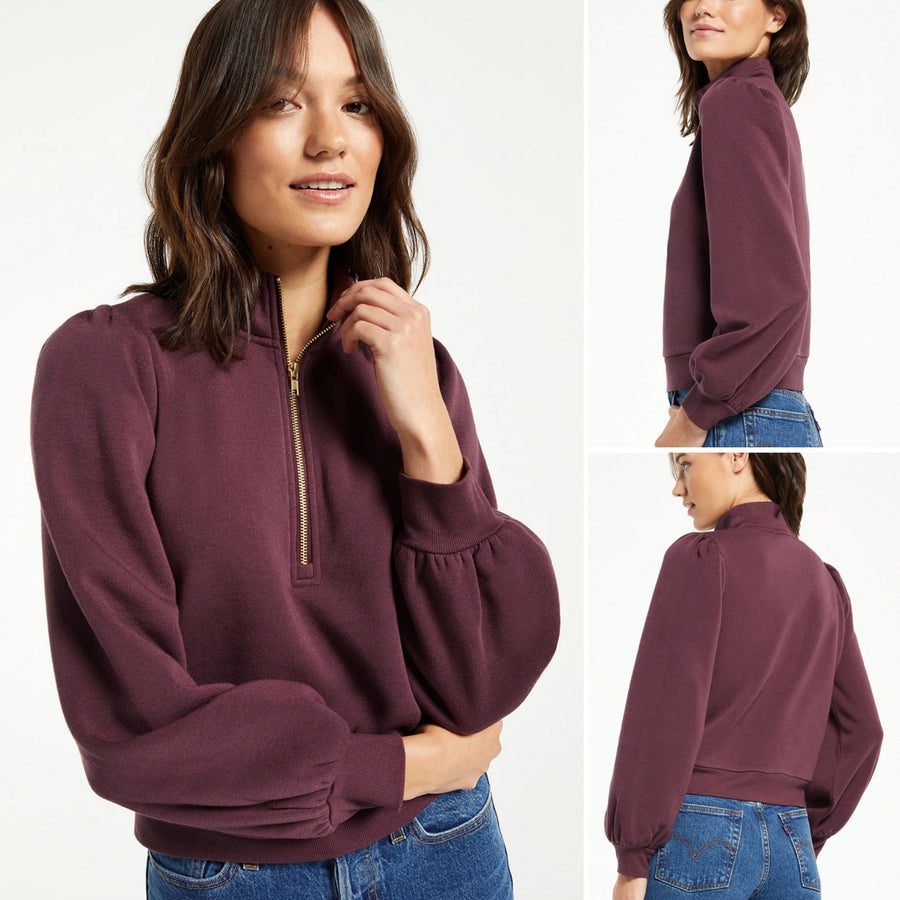 Z SUPPLY JANDIE HALF ZIP SWEATSHIRT