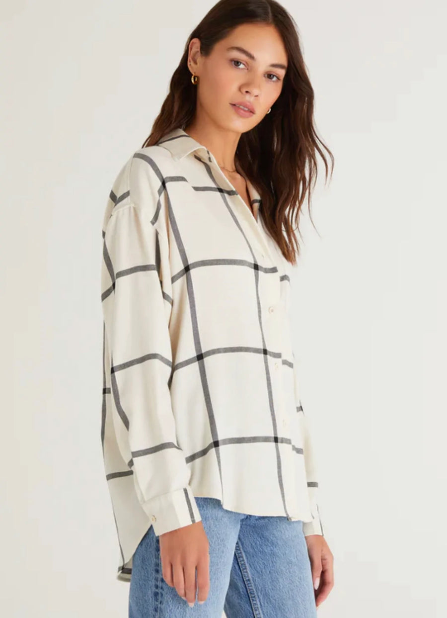 Z SUPPLY RIVER PLAID BUTTON UP