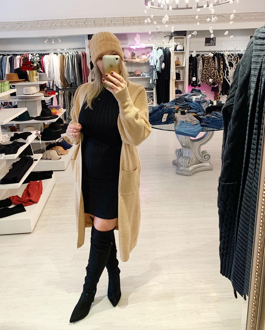 SALMA RIBBED TURTLE NECK DRESS