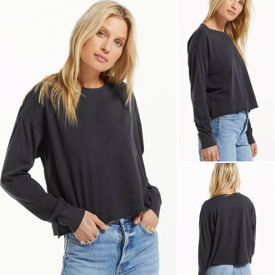 Z SUPPLY ORGANIC  LS BOX CREW