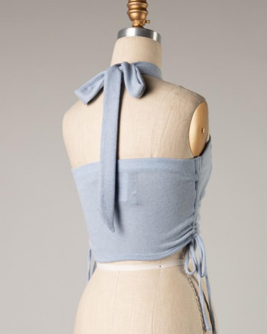 VENUS HALER RUCHED CROP TOP