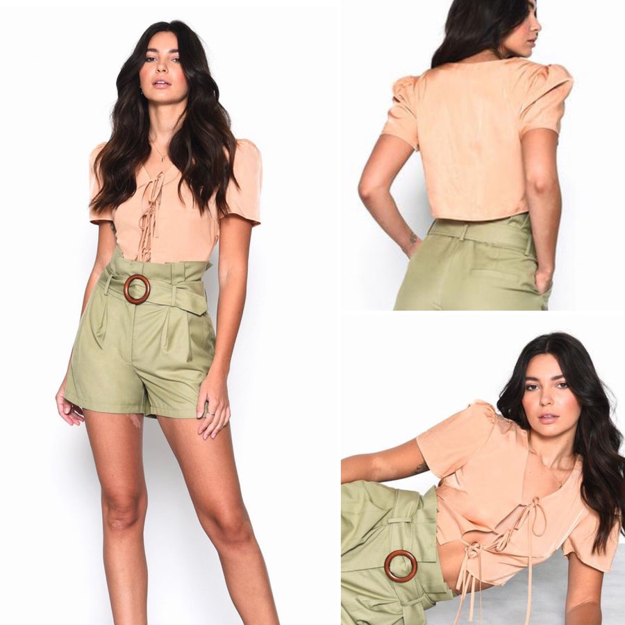 GLAM TIE UP BLOUSE