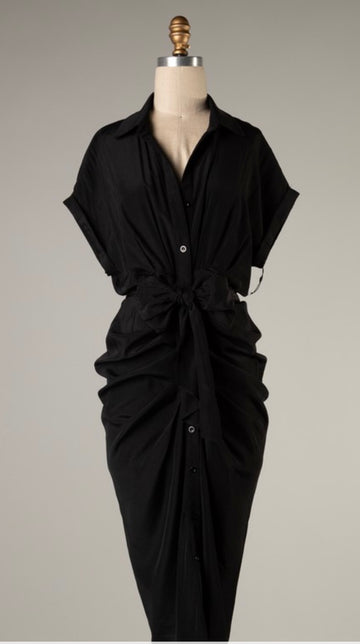 WILLA BUTTON UP RUCHED DRESS