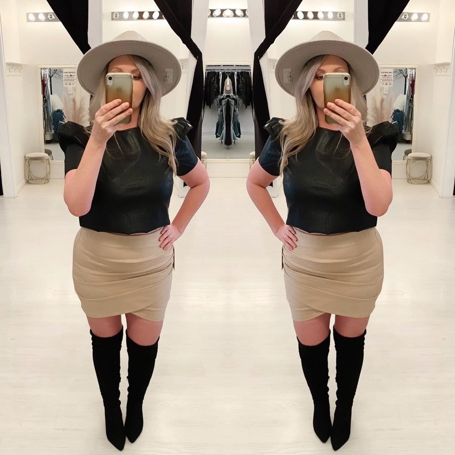 TATUM PLEATHER PUFF SLEEVE
