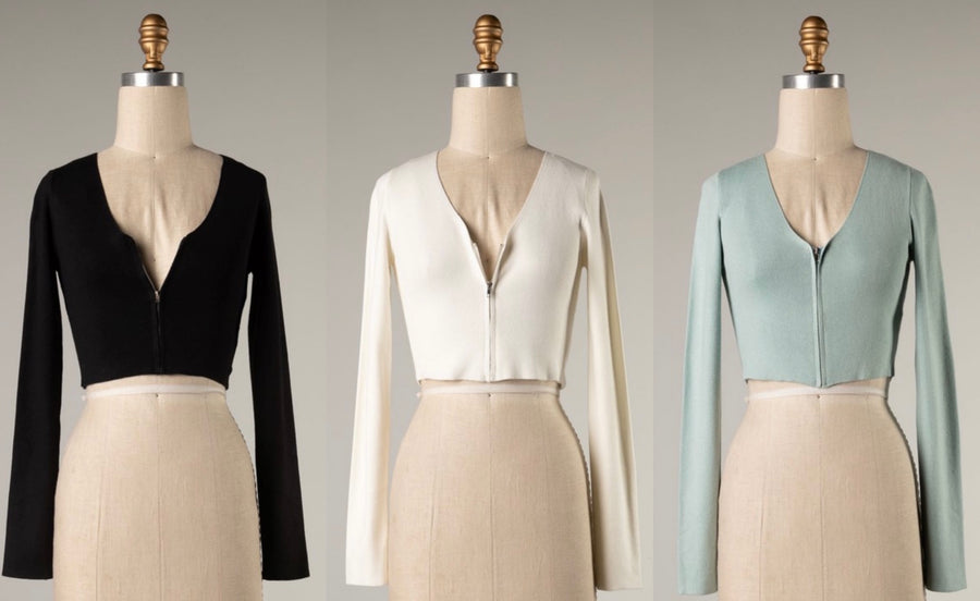 WESLYNN LONG SLEEVE ZIPPER TOP