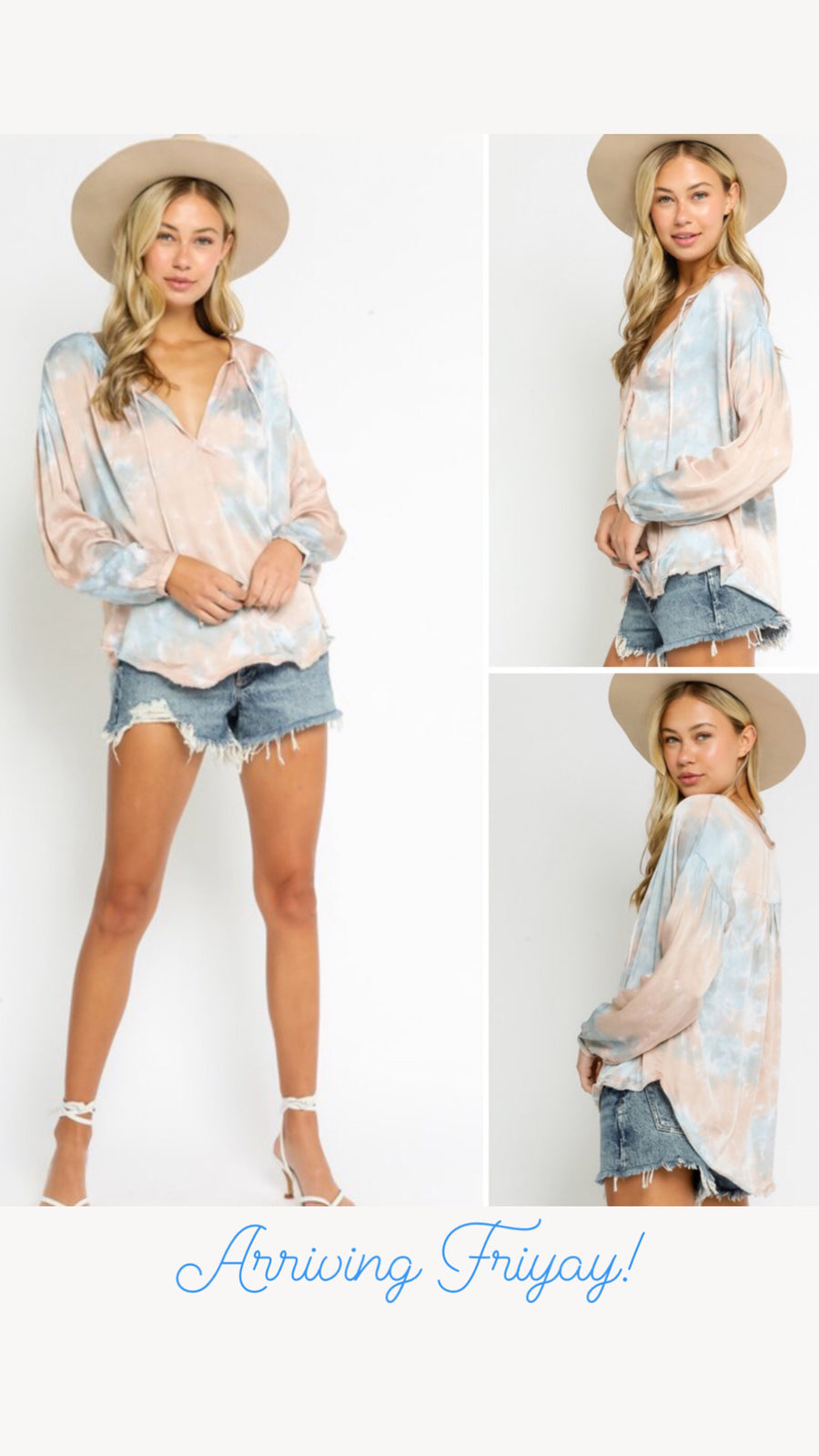 LENNON TIE DYE PEASANT TOP