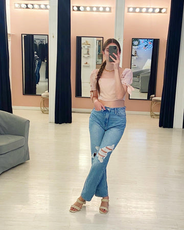 WHITLEE CROP PUFF SLEEVE TOP