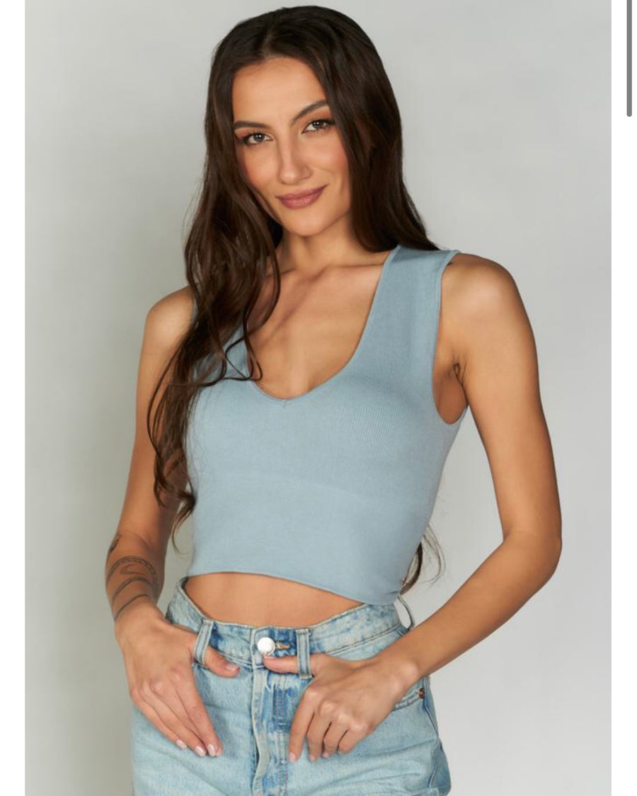 CEST MOI BAMBOO DEEP V RIB TOP