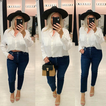 YANA CROPPED BUTTON UP