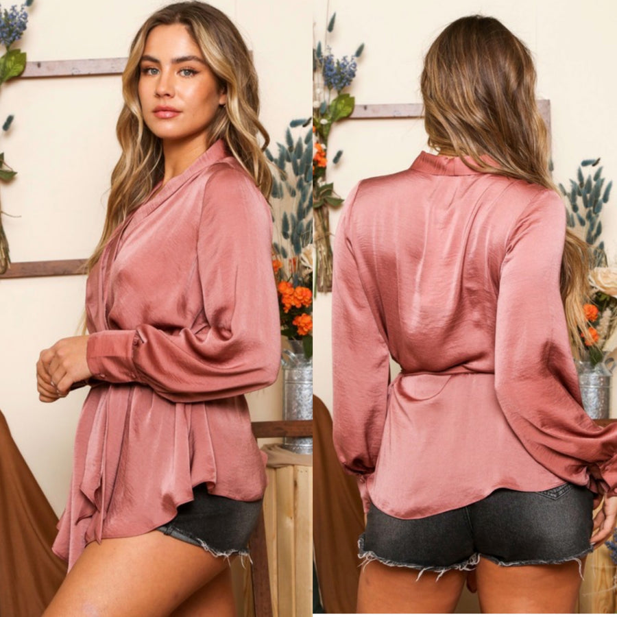 ADRIAN SATIN BLOUSE TIE UP