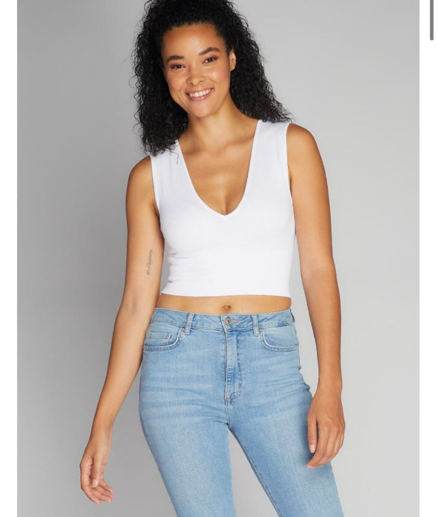 CEST MOI BAMBOO DEEP V RIB TOP