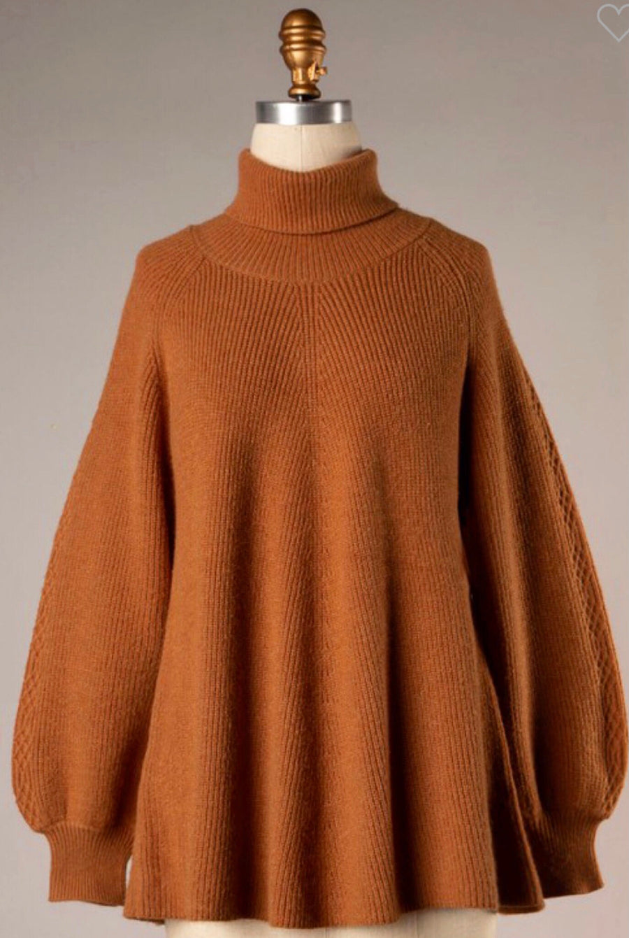 LUCIA BALLOON SLEEVE TURTLENECK SWEATER